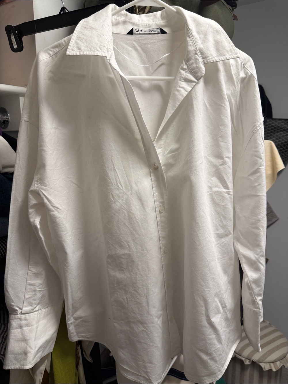 Zara Cotton White Button-Up Shirt
